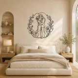 Spring Flower Couple Metal Wall Art | Romantic Couple Decor - lifestyle view 2