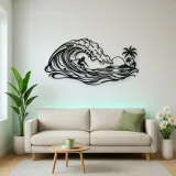 Surfer on the Curl Metal Wall Art | Coastal and Nautical Wall Decor