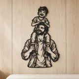 Father Son Shoulders Metal Wall Art | Family Silhouette Decor - lifestyle view 5