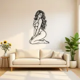 Kneeling Side Pose Metal Wall Art | Movement Silhouette Decor