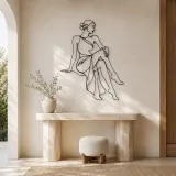 Serene Seated Figure Metal Wall Art | Feminine Figure Wall Decor - lifestyle view 3