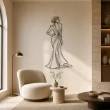 Evening Dress Profile Metal Wall Art | Fashion Figure Wall Decor - lifestyle view 5