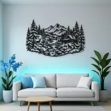 Winter Pine Forest Metal Wall Art | Nature Silhouette Decor