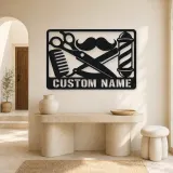 Personalized Barber Tools Metal Wall Art - lifestyle view 3