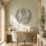 Spring Flower Couple Metal Wall Art | Romantic Couple Decor - lifestyle view 4