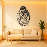 Parents with Newborn Metal Wall Art | Family Silhouette Decor