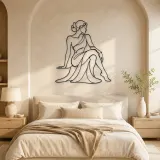 Seated Side Glance Metal Wall Art | Feminine Figure Wall Decor - lifestyle view 2