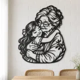 Grandmother Granddaughter Metal Wall Art | Family Silhouette Decor - lifestyle view 4