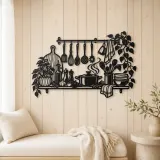 Chef Utensil Flow Metal Wall Art | Cozy Home Metal Decor - lifestyle view 5