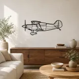 Pitts S-2B Flugzeug-Silhouette Metall-Wandkunst, Metallflugzeug-Silhouette, Luftfahrt-Wanddekoration, Aviator-Dekor