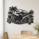 Ukulele Island Flow Metal Wall Art | Music Room Wall Decor - lifestyle view 4
