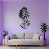 Single Mother Child Metal Wall Art | Family Silhouette Decor