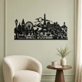 Bicycle City Ride Metal Wall Art | Travel and City Wall Decor - lifestyle view 2
