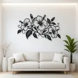 Hibiscus Flow Metal Wall Art | Botanical Metal Wall Decor