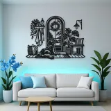 Dog by the Door Metal Wall Art | Pet Lover Silhouette Decor