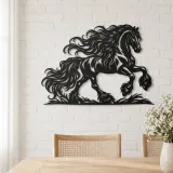 Friesian Mane Flow Metal Wall Art | Equestrian Wall Decor - lifestyle view 4