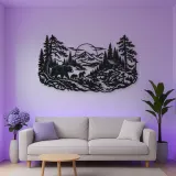 Bear Forest Trail Metal Wall Art | Wildlife Silhouette Decor