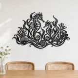 Seahorse Garden Metal Wall Art | Coastal and Nautical Wall Decor - lifestyle view 4