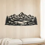 Snowcap Serenity Metal Wall Art | Modern Abstract Metal Decor - lifestyle view 5