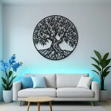 Olive Tree Circle Metal Wall Art | Botanical Metal Wall Decor