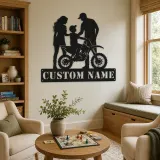 Personalized Mini Dirt Bike Family Metal Wall Art - lifestyle view 4