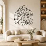 Cartel de metal personalizado de pareja con libro compartido | Decoración de pareja romántica