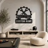 Personalized Vintage Pickup Truck Metal Wall Art with Wrench Detail - lifestyle view 4