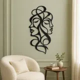 Abstract Face Fusion Metal Wall Art | Minimalist Woman Line Art - lifestyle view 2
