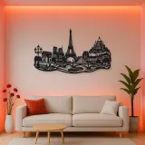 Paris Skyline Flow Metal Wall Art | Travel and City Wall Decor
