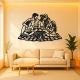 Family Picnic Metal Wall Art | Family Silhouette Decor