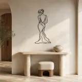 Over Shoulder Silhouette Metal Wall Art | Feminine Figure Wall Decor - lifestyle view 3