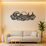 Interwoven Ocean Waves Metal Wall Art | Coastal and Nautical Wall Decor