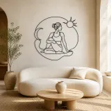 Twisted Chair Flow Metal Wall Art | Yoga and Meditation Wall Decor - lifestyle view 3