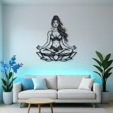 Lotus Meditation Metal Wall Art | Movement Silhouette Decor