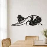 Calm Child Pose Metal Wall Art | Family Silhouette Decor - lifestyle view 4