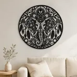 Cartel de metal de elefante espiritual | Decoración de siluetas de vida salvaje