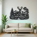Deer Forest Profile Metal Wall Art | Wildlife Silhouette Decor
