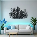 Cactus Desert Garden Metal Wall Art | Botanical Metal Wall Decor