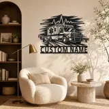 Personalized Highway Ambulance Heartbeat Metal Wall Art - lifestyle view 5