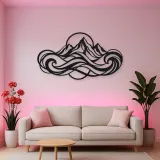 Fluid Mountain Waves Metal Wall Art | Nature Silhouette Decor