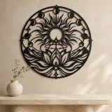 Solar Lotus Metal Wall Art | Botanical Metal Wall Decor - lifestyle view 3
