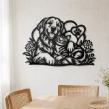 Dog and Cat Friends Metal Wall Art | Pet Lover Silhouette Decor - lifestyle view 4