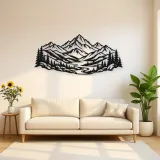 Layered Mountain Valley Metal Wall Art | Nature Silhouette Decor