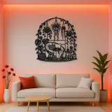 Hanging Plant Garden Metal Wall Art | Botanical Metal Wall Decor