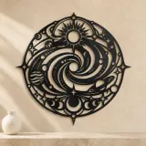 Galaxy Spiral Emblem Metal Wall Art | Celestial Boho Wall Decor - lifestyle view 3