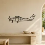 206 Airplane Silhouette Metal Wall Art, Metal Aircraft Silhouette, Aviation Wall Decor, Aviator Decor - lifestyle view 3