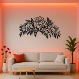 Peony Garden Arc Metal Wall Art | Botanical Metal Wall Decor