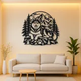Husky Mountain Metal Wall Art | Pet Lover Silhouette Decor