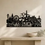 Bicycle City Ride Metal Wall Art | Travel and City Wall Decor - lifestyle view 3