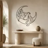 Reclining Crescent Muse Metal Wall Art | Celestial Woman Wall Decor - lifestyle view 3